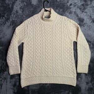 Aran Crafts Merino Wool Cable Knit Fisherman Long Sleeve Pullover Size Large